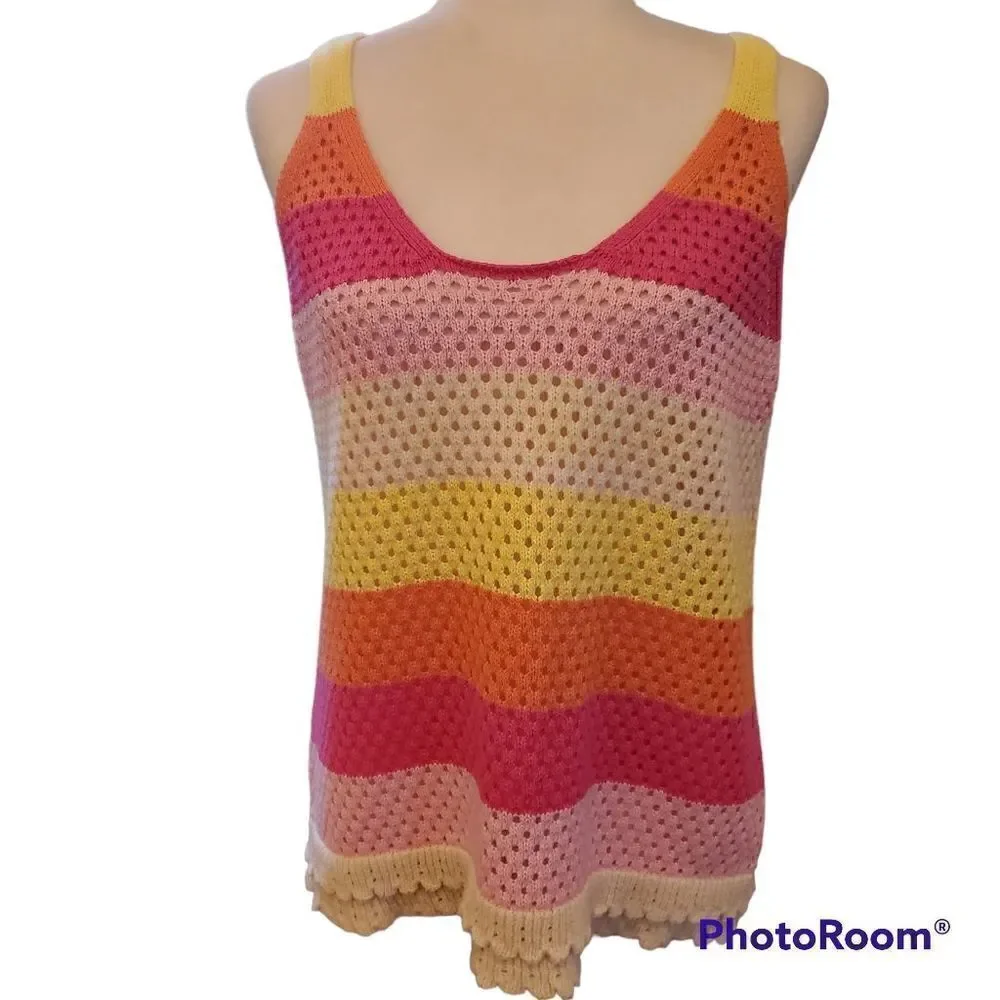 Design365 Bright Stripe Knit Top XL